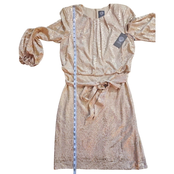 Vince Camuto Woman's Dress Leopard-print Tie-detail Blouson long sleeves Mini - Picture 9 of 12